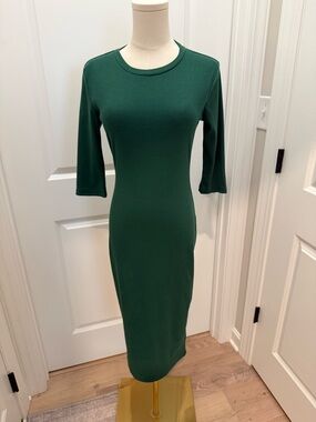 SHEIN Emerald Green Midi Sheath Dress
